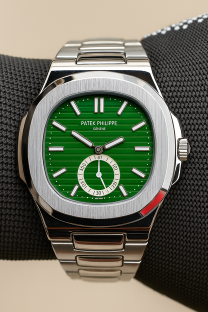 Patek Philippe Luxury Green Dial Stainless Steel Watch – Premium Automatic Design