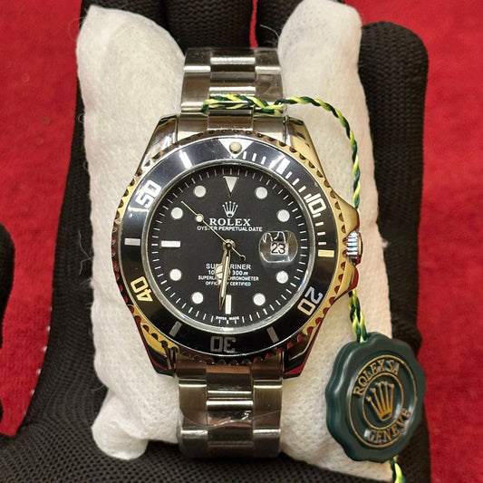 RLX Premium Black Diver Watch – Stainless Steel | Rotating Bezel | Luxury Sport Design