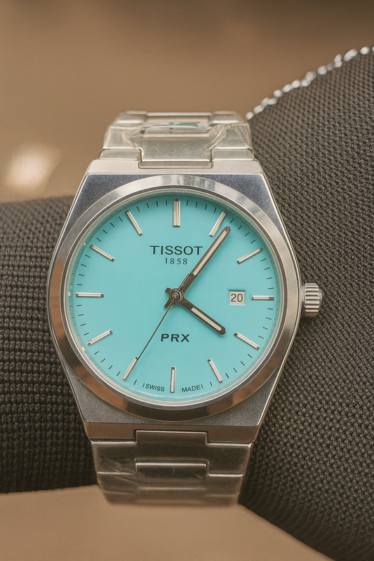 Tissot Premium Turquoise Dial Stainless Steel Watch – Minimal & Modern Design