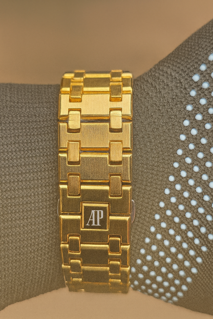 Audemars Piguet Luxury Gold Automatic Watch – Blue Textured Dial | Premium Stainless Steel