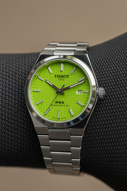 Tissot Premium Green Dial Stainless Steel Automatic Watch – 50-Hour Power Reserve