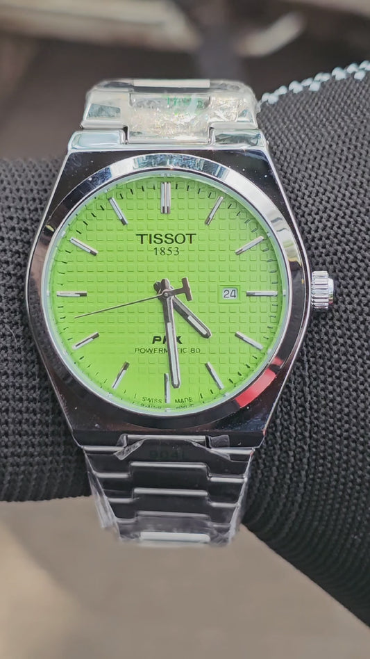 Tissot Premium Green Dial Stainless Steel Automatic Watch – 50-Hour Power Reserve
