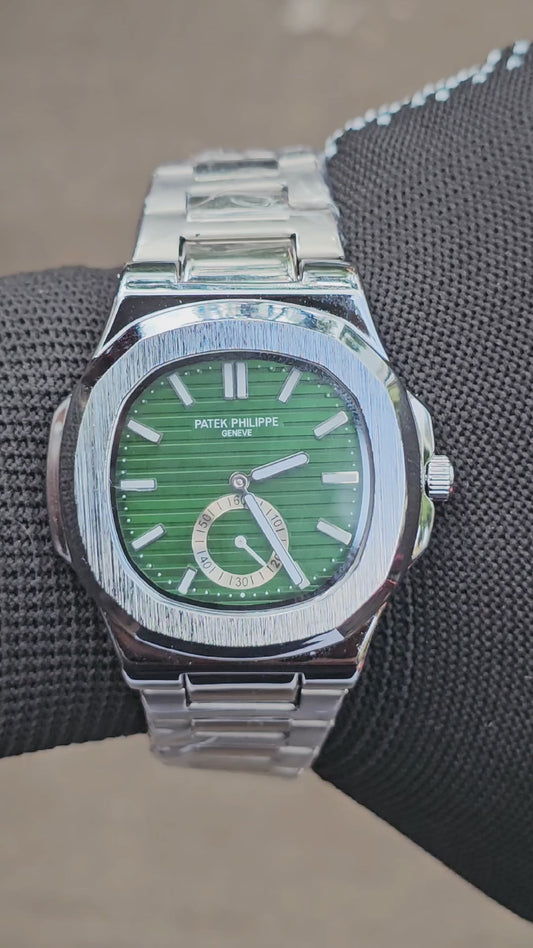 Patek Philippe Luxury Green Dial Stainless Steel Watch – Premium Automatic Design