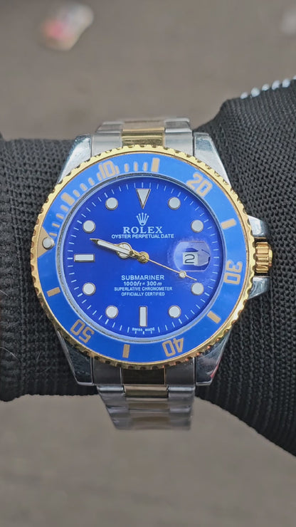 RLX Premium Blue Diver Watch – Stainless Steel | Bold Luxury Sports Design | Date Display