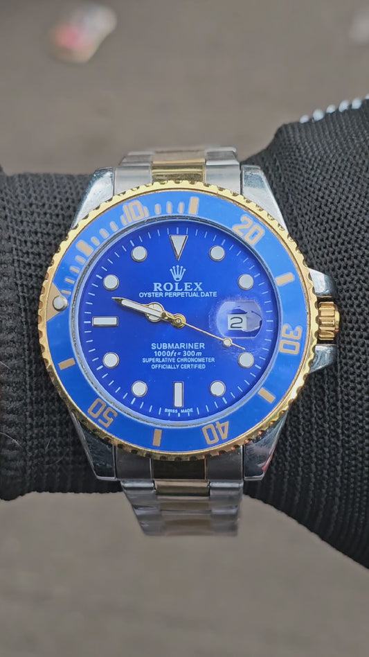 RLX Premium Blue Diver Watch – Stainless Steel | Bold Luxury Sports Design | Date Display